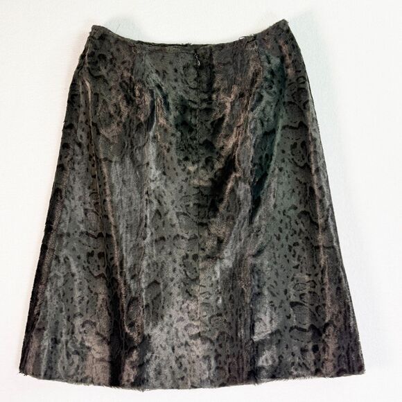Philippe Adec Dresses & Skirts - Vintage 90s | Philippe Adec Paris | Animal Print Faux Fur Gray | Sz 4 / 36 EU